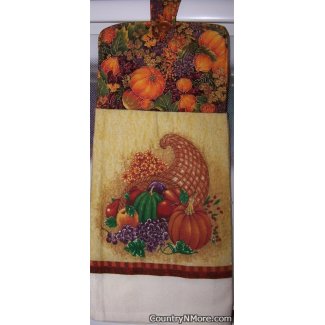 festive thanksgiving oven door towel