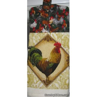 gorgeous chicken rooster oven door towel