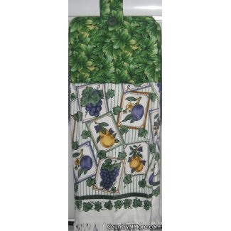 grapes pears plums oven door towel