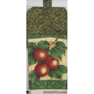 fresh apples oven door towel