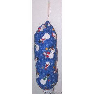 holiday winter snowmen plastic grocery bag holder