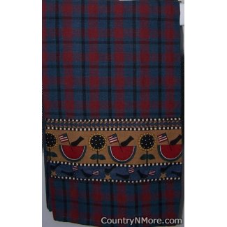 patriotic crow watermelon appliqued border kitchen towel