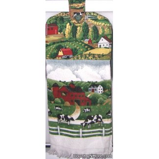 cows country oven door towel