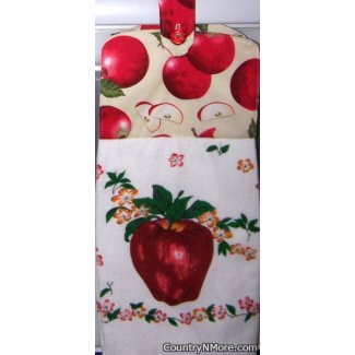 fresh whole sliced apple oven door towel 1118