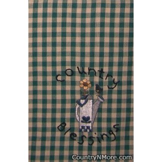 embroidered watering country blessings kitchen towel