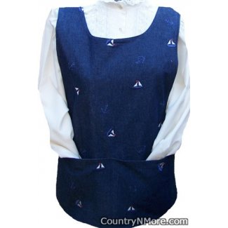 embroidered denim sailboat anchors cobbler apron