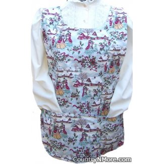 old fashioned winter town scene cobbler apron