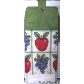 fresh apples grapes oven door towel