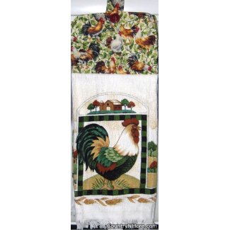 rooster farm oven door towel