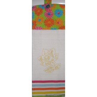 embroidered birdhouse retro flower oven door towel