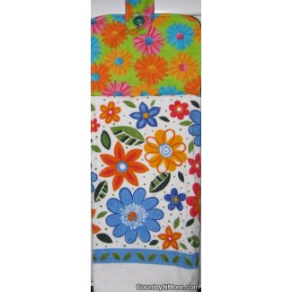 retro flower oven door towel