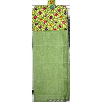 pansy oven door towel