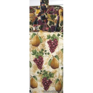 grapes pear wine bottle oven door towel