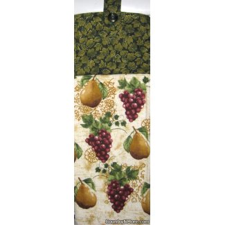 pear grape oven door towel