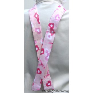 pink ribbons hearts neck cooler