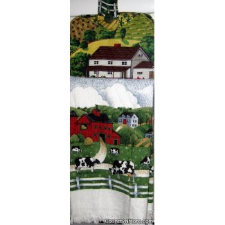 cows grazing farm 2 oven door towel