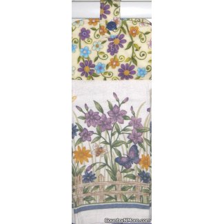 garden scene oven door towel