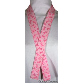 pink ribbon polka dot neck cooler