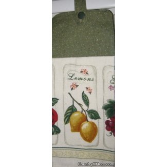 fresh lemon apple oven door towel