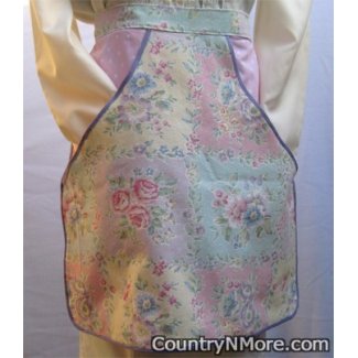 quilted look floral clothespin waist apron