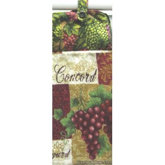 fresh grapes vine oven door towel