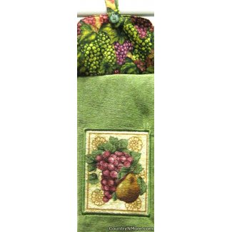 purple grapes pear oven door towel