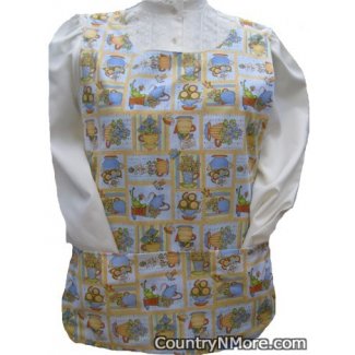 flower pots birds cobbler apron