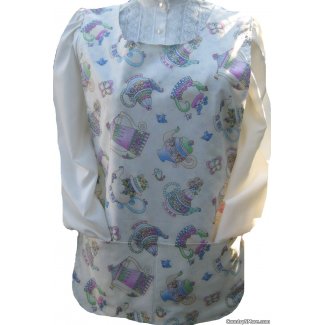 flowers teapots cobbler apron