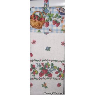 freshly picked strawberries oven door towel