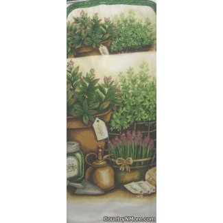 garden herbs potholder oven door towel