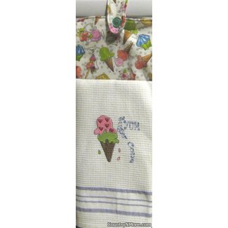 embroidered ice cream oven door towel