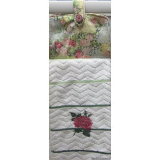 embroidered rose floral oven door towel