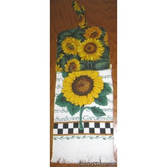 garden sunflower hanging kitchen towel