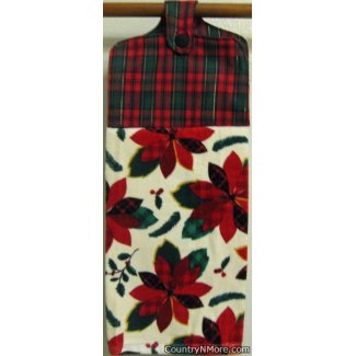 poinsettia plaid oven door towel