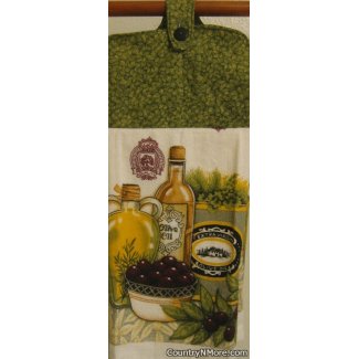 fresh olives bottled olive oil oven door towel