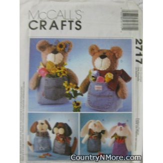 mccalls 2717 crafts jeanie babies dogs bunnies bears