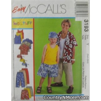 mccalls 3193 childrens boys tank top shirt pants headwrap