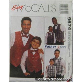 mccalls 9674 vest bow tie pattern children men