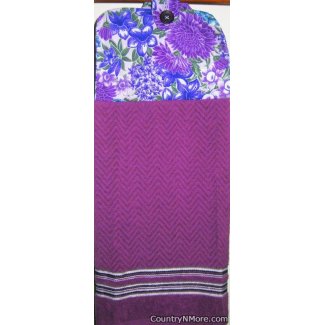 gorgeous purple flower oven door kitchen tea towel