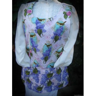 gorgeous bird lilac pink flower cobbler apron