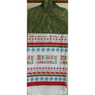 merry christmas snow oven door towel