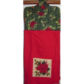 poinsettia cardinal oven door towel