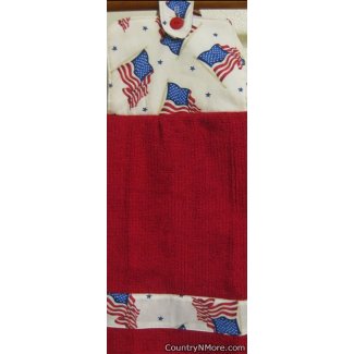 patriotic american flag oven door kitchen towel