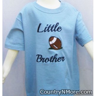 little brother embroidered football t shirt