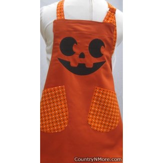 embroidered jack o lantern halloween childrens apron