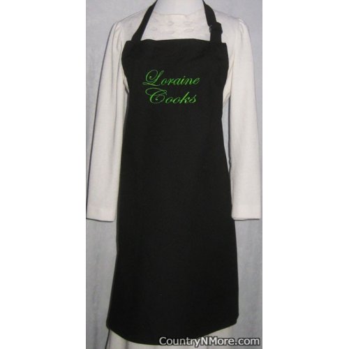 custom embroidered bbq apron loraine cooks