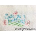 embroidered cute button baby girl bib