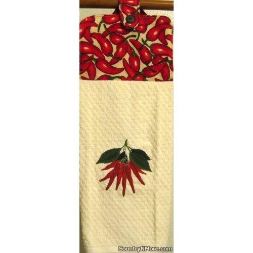 embroidered chili pepper oven door kitchen towel