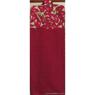 hot chili pepper hanging oven door kitchen towel