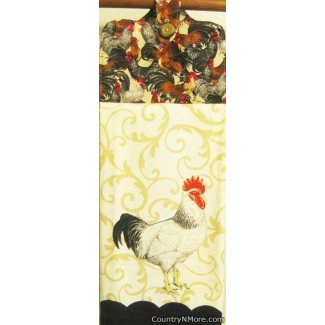 rooster chickens hanging towel